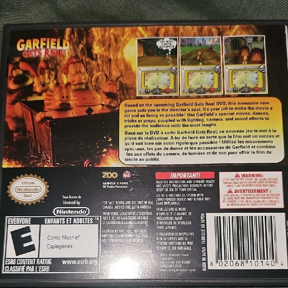 Garfield Gets Real ZOO Nintendo DS Game